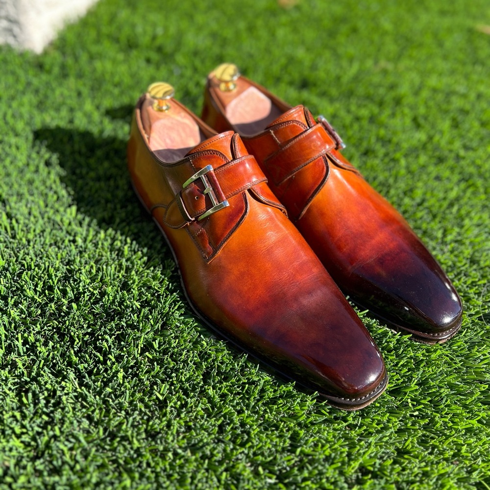 Magnanni single monk strap loafer size 10.